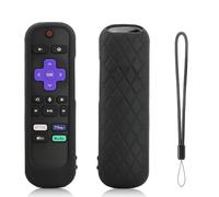 JCMOYUTY Coque en silicone pour télécommande de projecteur Aurzen Roku TV D1R/Miroir RK100 Noir