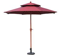 JCNAGXY 2.7M Tilting Sun Shade Umbrella, Wine Red, Dark Green, Beige, Khaki, Coffee Garden Umbrella with Crank Handle for Outdoor Garden Patio Camping, Sun Umbrella Parasol