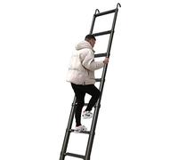 JCNAGXY 6./5,9 m/5,5 m/5,1 m/4,7 m/3,9 m/3,5 m/2,7 m/2.Échelle télescopique avec Crochets, Grandes échelles télescopiques Noires en Aluminium avec Barre stabilisatrice, Charges 150 kg