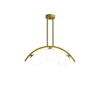 JCNAGXY 8 lumières Moderne spoutnik du Milieu du siècle Pendentif luminaire doré plafonnier pour Cuisine Salle à Manger Salon Bar-Couvercle Blanc.7 lumières