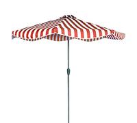 JCNAGXY Beach Umbrella Sunshade Parasol Red White Stripe Waterproof Umbrellas with Crank and 8 Ribs Canopy for Outdoor/Patio