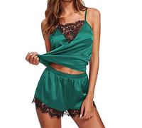 JCNAGXY Camisole Tops Patches Short Summer Emulation Silk Sleepwear Lingerie Woman