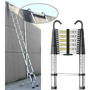 JCNAGXY Échelle de Grenier télescopique en Aluminium Extra Longue avec Crochet Amovible, échelle d'extension Haute Portable de Conception de sécurité, Charge 150 kg/330 LB