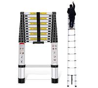 JCNAGXY Échelle télescopique à rallonge télescopique 8 m 7 m 6,2 m 5 m 4 m 3,8 m 3,2 m 2,6 m, échelle Extensible en Aluminium pour travaux extérieurs sur Le Toit de la Maison, Camping-Car, Grenier,