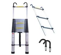 JCNAGXY Échelle télescopique de 8 m/7 m/6,2 m/5 m/4 m/3,8 m/2,6 m avec Crochet, échelles d'extension télescopiques en Aluminium pour Les Entreprises de toiture, Usage Domestique, travaux