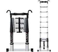 JCNAGXY Échelle télescopique de 8 m/7 m/6 m/5 m/4 m//2 m/1 m avec Crochet Amovible, échelles d'extension télescopiques en Aluminium pour Camping-Car/Tente de Toit/Grenier/travaux extérieurs,