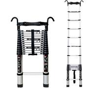 JCNAGXY Échelle télescopique de 8 m/7 m/6 m/5 m/4 m//2 m/1 m avec Crochet Amovible, échelles d'extension télescopiques en Aluminium pour Camping-Car/Tente de Toit/Grenier/travaux extérieurs,
