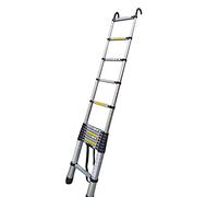 JCNAGXY Échelle télescopique légère à rallonge / 4,6 m/5,8 m/6,2 m/8 m avec Crochets, échelle Droite antidérapante Robuste pour Garage Camion, Alliage d'aluminium
