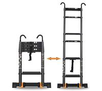 JCNAGXY Échelle télescopique légère à rallonge, échelle télescopique Portable avec Crochet Amovible, échelles Extensibles Robustes Noires pour loft, Bureau Industriel, stabilisateur Roues (Taille :