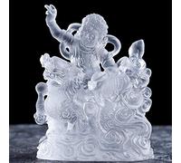 JCNAGXY Figurines de Maison de Statue de Bouddha tibétain, décoration de Sculpture de la Richesse à Cinq Voies pour Le Salon, décoration d'ornements en Verre d'artisanat, e