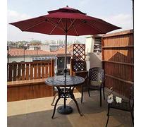 JCNAGXY Garden Parasol Sun Umbrella Patio 8.9 Feet Patio Umbrella Unique Double-Top Canopy Umbrella with Air Vent for Deck Backyard, UV Protected and Waterproof