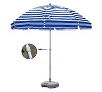 JCNAGXY Garden Parasol Sun Umbrella Patio Beach Outdoor Umbrella, Blue+White Striped Patio Umbrella with 8 Steel Wire Ribs for Residential and Commercial, Easy to Put