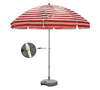 JCNAGXY Garden Parasol Sun Umbrella Patio Sun Protection Beach Umbrella, 8.2ft for Backyard Picnics Outside Parties, Patio Umbrella with 8 Steel Wire Ribs, Red Striped