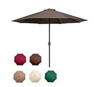 JCNAGXY Garden Parasol Umbrella 2.7 M, Sun Shade for Outdoor, Wine Red, Dark Green, Beige, Khaki, Brown, Metal Pole and Ribs, Base Not Included, for Terrace Balcony, Outdoor Table Umbrella