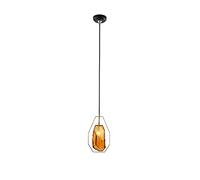 JCNAGXY Indoor Chandelier, Postmodern Minimalist Pendant Lamp Amber Glass Lampshade Creative Hardware Body Decorative Hanging Lights for Corridor Living Room Bedroom, Restaurant