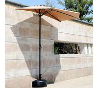 JCNAGXY Outdoor Patio 9' Half Round Umbrella, Wall Umbrella Sun Shade with 5 Ribs & Crank, Sun Shelter for Market Table Deck Garden Outdoor Parasol Portable Parasol