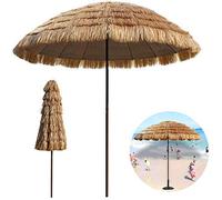 JCNAGXY Parasol Patio Umbrella 250cm/8.2ft Artificial Straw Garden Parasol, Hawaiian Style Big Sun Umbrella for Beach/Pool/Patio