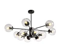 JCNAGXY Sputnik Chandelier 6 Lights Gold Chandelier Adjustable Arms Mid Century Pendant Lighting Vintage Industrial Ceiling Light Fixture for Living Room-Transparent Color 12 Lights