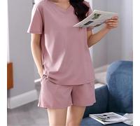 JCNAGXY Suisse de Loisirs Pyjamas Dames Coton Coton Shorts à Manches Courts à Manches à la Maison Section Mince Section Peut être portée à l'extérieur