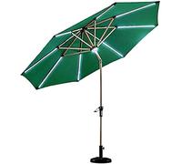 JCNAGXY Sun Parasol Umbrella Garden 2.7m Solar Lighted Patio Umbrella with Tilted Crank/Parasol Base from Sunshine to Starlight for Fishing/Garden