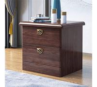 JCNAGXY Table de Chevet en chêne Rouge d'Amérique du Nord en Bois, Table de Chevet rétro pour Chambre à Coucher, Armoire de Chevet à 2 tiroirs, unité de Rangement pour Salon de Chambre à Coucher