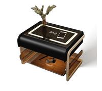 JCNAGXY Table de Chevet Intelligente à la Mode créative, Table de Chevet Intelligente, Table de Chevet avec Station de Recharge sans Fil, avec Haut-Parleur Bluetooth, Table de Chevet avec lumières