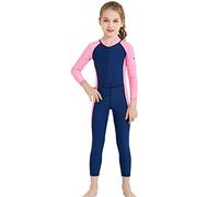 JCNAGXY Wetsuits One Piece Swimsuit Quick Drying Stretch Full Body Front Zipper Girls Diving Suit for Snorkeling Surfing Diving Swimming UV 50+ Sun Protection,Blue,S