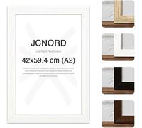 JCNORD Cadre Photo en Bois MDF Blanc de A2 avec Verre Plexi Incassable | Cadrer Moderne pour Murs et Tables