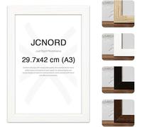JCNORD Cadre Photo en Bois MDF Blanc de A3 Avec Verre Plexi Incassable | Cadre Photo Moderne Pour Murs et Tables