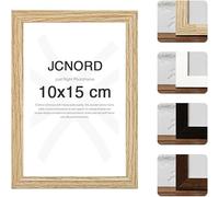 JCNORD Cadre Photo en Bois MDF Couleur Chêne de 10x15 cm Avec Verre Plexi Incassable | Cadre Photo Moderne Pour Murs et Tables