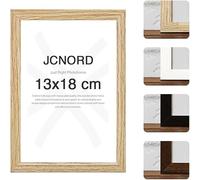 JCNORD Cadre Photo en Bois MDF Couleur Chêne de 13x18 cm Avec Verre Plexi Incassable | Cadre Photo Moderne Pour Murs et Tables
