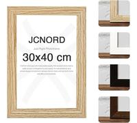 JCNORD Cadre Photo en Bois MDF Couleur Chêne de 30x40 cm Avec Verre Plexi Incassable | Cadre Photo Moderne Pour Murs et Tables