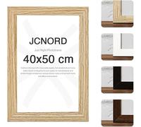 JCNORD Cadre Photo en Bois MDF Couleur Chêne de 40x50 cm Avec Verre Plexi Incassable | Cadre Photo Moderne Pour Murs et Tables