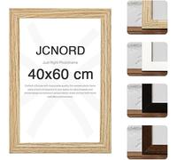 JCNORD Cadre Photo en Bois MDF Couleur Chêne de 40x60 cm Avec Verre Plexi Incassable | Cadre Photo Moderne Pour Murs et Tables