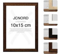 JCNORD Cadre Photo en Bois MDF Couleur Noyer de 10x15 cm Avec Verre Plexi Incassable | Cadre Photo Moderne Pour Murs et Tables