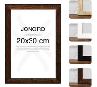 JCNORD Cadre Photo en Bois MDF Couleur Noyer de 20x30 cm Avec Verre Plexi Incassable | Cadre Photo Moderne Pour Murs et Tables