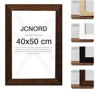 JCNORD Cadre Photo en Bois MDF Couleur Noyer de 40x50 cm Avec Verre Plexi Incassable | Cadre Photo Moderne Pour Murs et Tables