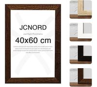 JCNORD Cadre Photo en Bois MDF Couleur Noyer de 40x60 cm Avec Verre Plexi Incassable | Cadre Photo Moderne Pour Murs et Tables