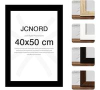 JCNORD Cadre Photo en Bois MDF Noir de 40x50 cm Avec Verre Plexi Incassable | Cadre Photo Moderne Pour Murs et Tables