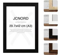 JCNORD Cadre Photo en Bois MDF Noir de A3 Avec Verre Plexi Incassable | Cadre Photo Moderne Pour Murs et Tables