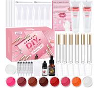 Jcoos Kit de gloss à lèvres, kit de fabrication de gloss à lèvres, kit de fabrication de gloss à lèvres DIY Faites vos propres fournitures pour faire du brillant à lèvres, base de brillant à lèvres