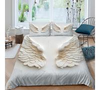 JCOUSDAEO Angel_Wings Parure de Lit Microfibre 3 pièces Imprimé en 3D Respirante Modern_Decor_Style Linge de Lit avec 2 x Taies d'oreiller Confortable for Garçons Adolescents Super King（260x220cm）