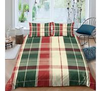 JCOUSDAEO Plaid Motif Ensemble De Literie 3 pièces 3D Effet résistante Christmas Festive Design Housse de Couette avec Fermeture Éclair Facile d'entretien for Chambre de Adolescents Single（140x200cm）