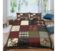 JCOUSDAEO Plaid Quilt Ensemble De Literie Résistante résistante 3 Pièces 3D Effet Traditional Home Decor Linge de Lit avec Taie d'oreiller Hypoallergique for Chambre de garçons Super King（260x220cm）