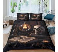 JCOUSDAEO Vintage Clock Parure de Lit Microfibre résistante 3 Pièces 3D Effet Douce Gothic Horror Style Housse de Couette avec Fermeture Éclair Confortable for Adulte Enfants Filles Double（200x200cm）