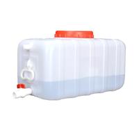 JCPSH Blanche Reservoir Eau De Grande Capacité 25L/30L/50L/75L/100L/200L Réservoir d'eau Horizontal épaissi Seau en Plastique De Qualité Alimentaire avec Couvercle Et Valve(Size:30L)