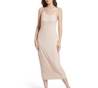 JCQIGOA Fond de Robes Longue Lingerie Femme Modal Jupon sous Robe Bretelles Slip Elégant Chemise de Nuit sans Manches Sexy Fonds de Robe Femme