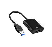 JCSJK Adaptateur USB vers HDMI, USB 3.0 à HDMI 1080p pour Ordinateur, Écran PC vers Moniteur, Projecteur HDTV, Vidéo/Audio, Mode Miroir/Étendu pour Windows 11/10/8/7, Mac (Miroir Uniquement)