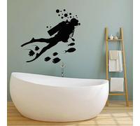 JCSMKFQ Autocollant de plongée auto adhésif bulle de poisson autocollant mural d'art sous marin thème océan chambre à coucher salle de bains décoration de la maison