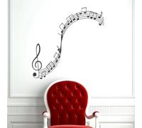 JCSMKFQ Autocollant Mural en vinyle, échelle de notes de musique, clé de sol, Design artistique pour la maison, décor de chambre d'enfants